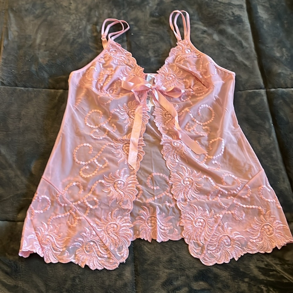A.C.T. International pink lace lingerie two piece size 2X - Picture 2 of 7